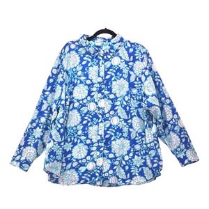 Talbots Button Up Shirt‎ Blue 3x